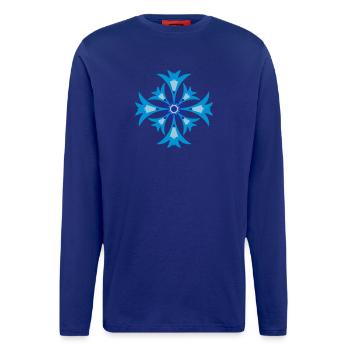 stilisierte Kornblume - Langarmshirt - made by SPREAD  - Iconic Blue - Vorne