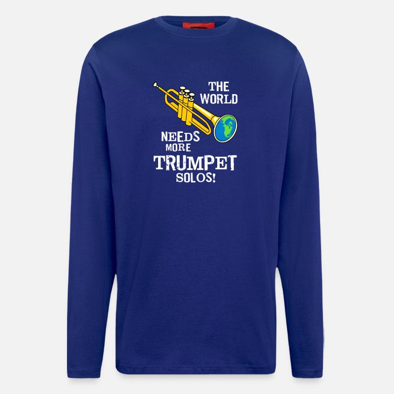 Trumpet Solos White Text - Longsleeve - made by SPREAD  - Iconic Blue