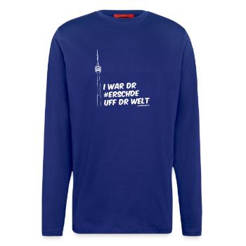 Er war der erste Fernsehturm der Welt! - Langarmshirt - made by SPREAD  - Iconic Blue - Vorne
