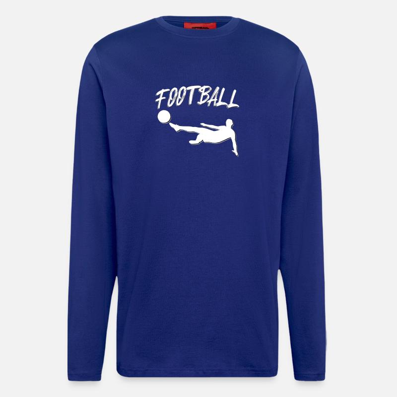 Torwart Sprungkick Silhouette - Langarmshirt - made by SPREAD - Iconic Blue