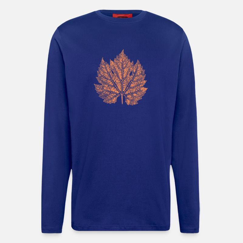 Wein / Blatt / Herbst  - Langarmshirt - made by SPREAD  - Iconic Blue