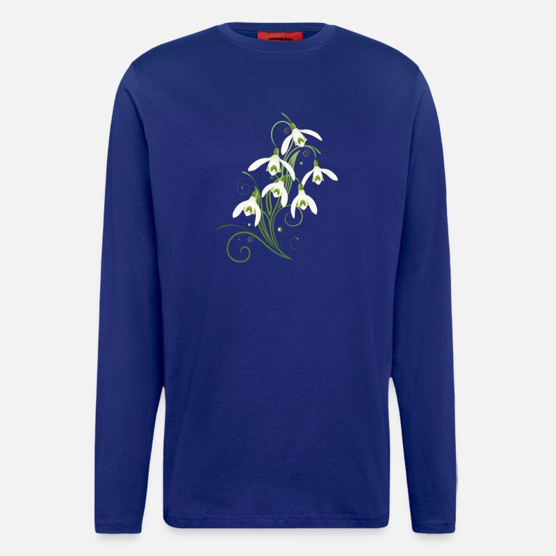 Snowdrops Flowers. Spring is coming. - Longsleeve - made by SPREAD  - Iconic Blue