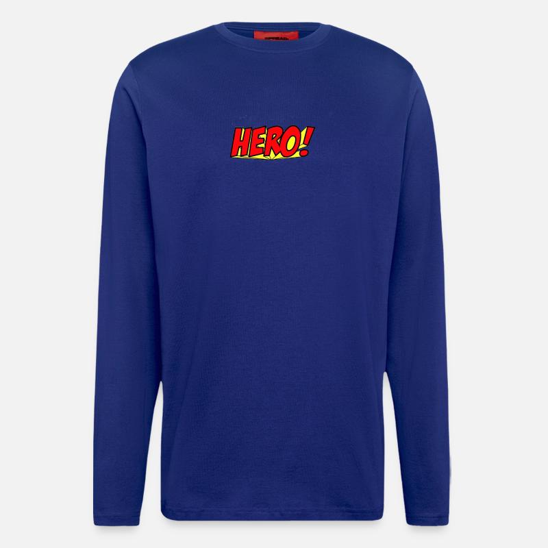 Superhelden Comics Geschichte Illustration - Langarmshirt - made by SPREAD  - Iconic Blue