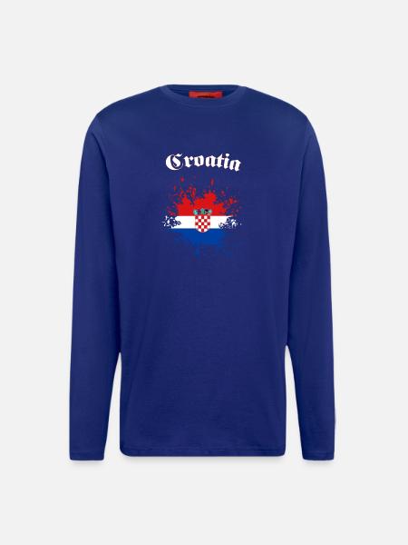 Kroatien Splatter Croatia - Langarmshirt - made by SPREAD  - Iconic Blue