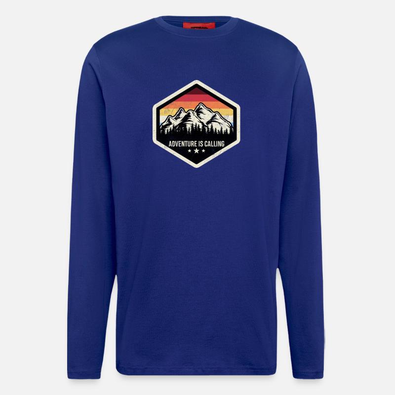 Das Abenteuer ruft Bergwappen - Langarmshirt - made by SPREAD - Iconic Blue