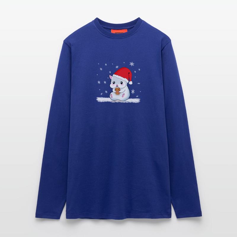 A Sweet Hamster Eats A Cookie While It Snows Longsleeve - made by SPREAD 