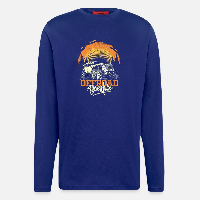 Offroad-Abenteuer Jeep Sunset - Langarmshirt - made by SPREAD  - Iconic Blue