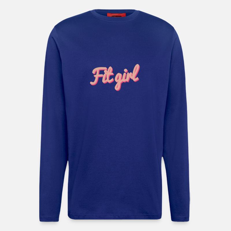 Fitgirl Rosa 3D Script - Langarmshirt - made by SPREAD  - Iconic Blue