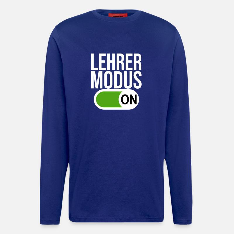 Lehrer Modus (weiß) - Langarmshirt - made by SPREAD  - Iconic Blue