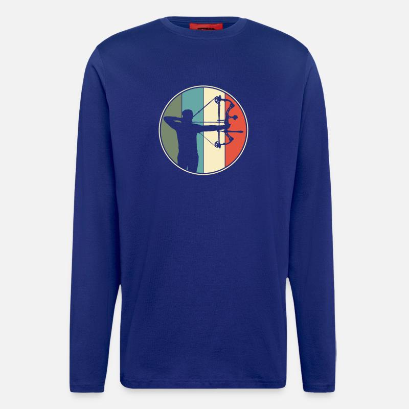Bogenschießen Bogenjagd Retro - Langarmshirt - made by SPREAD  - Iconic Blue