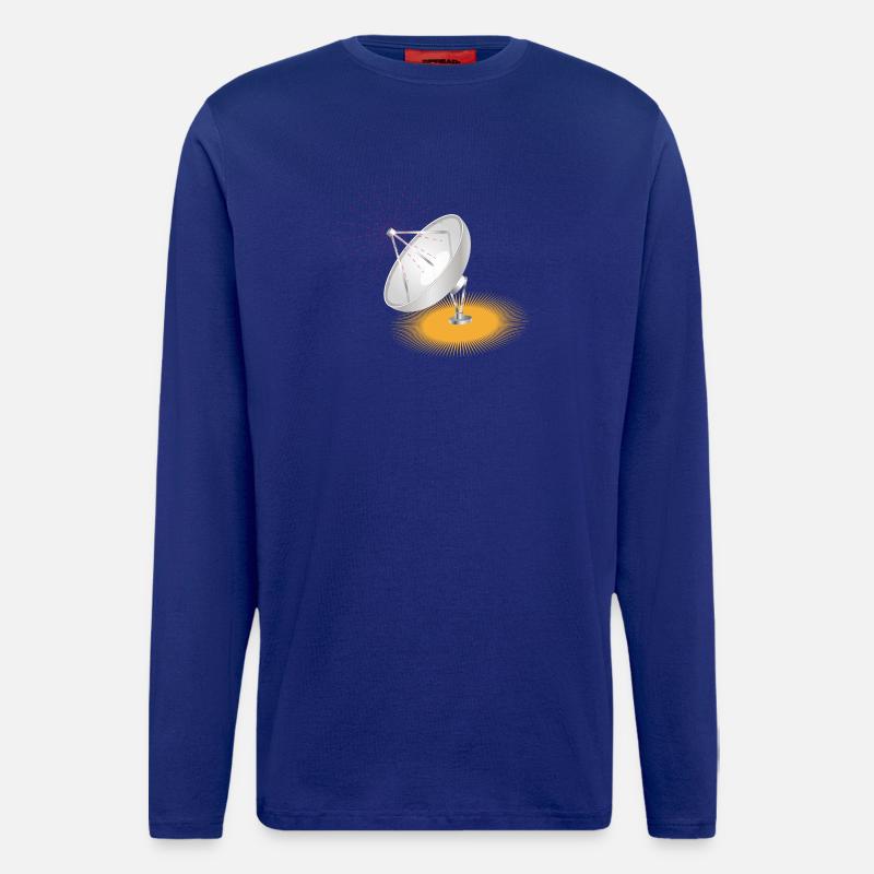 L’antenne parabolique, élément de conception - Manches longues bio décontracté fabriqué en UE - Iconic Blue