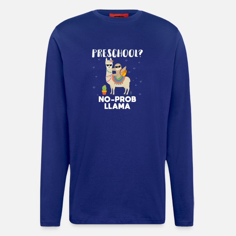 Vorschule kein Prob Lama - Langarmshirt - made by SPREAD  - Iconic Blue