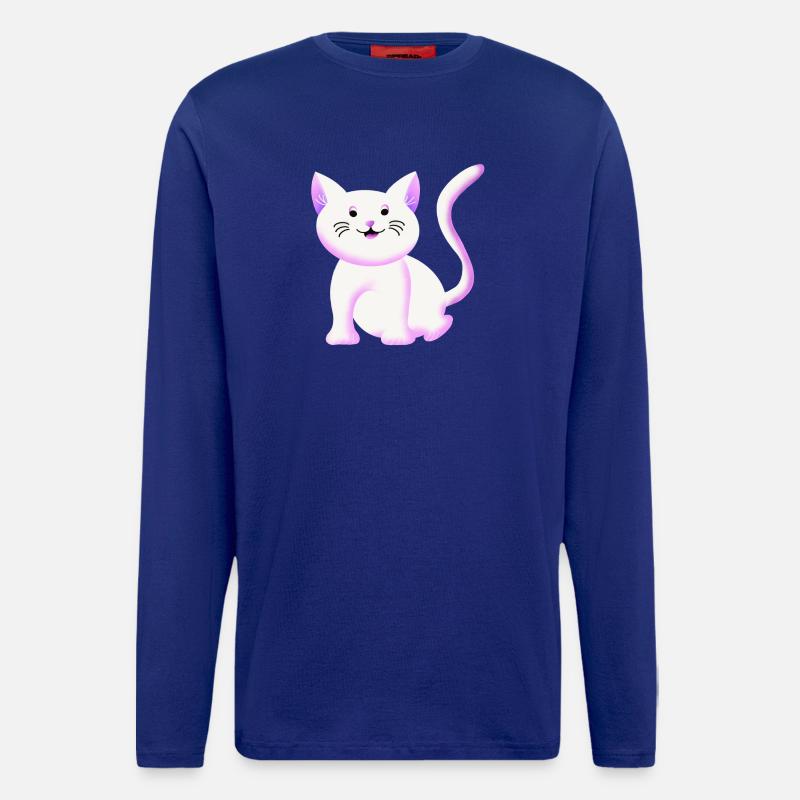 Chaton mignon | Chat | Cadeau - Manches longues bio décontracté fabriqué en UE - Iconic Blue