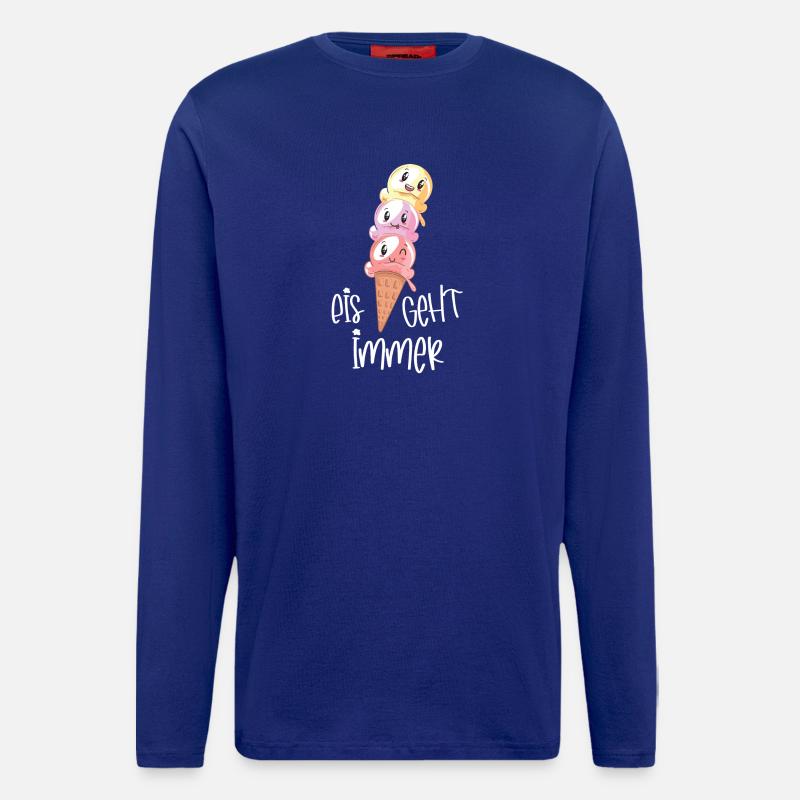 Eiscreme Lover Kawaii "Eis geht immer" - Langarmshirt - made by SPREAD - Iconic Blue