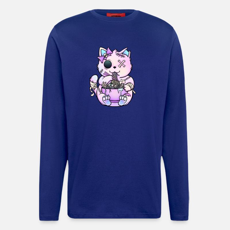 Pastel-Gothic-Katze Ramen - Langarmshirt - made by SPREAD  - Iconic Blue