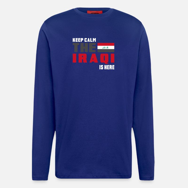 Drapeau Irak Keep Calm - Manches longues bio décontracté fabriqué en UE - Iconic Blue
