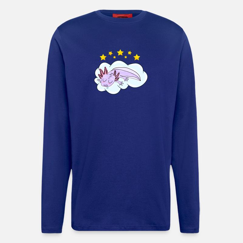 Schlafendes Oxolotl - Langarmshirt - made by SPREAD  - Iconic Blue