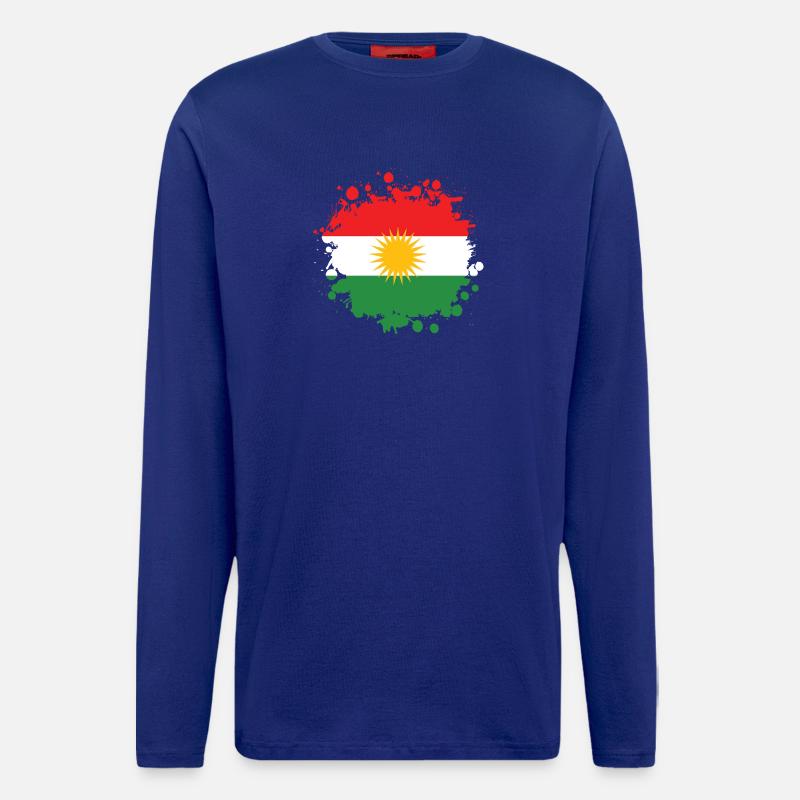 Kurdistan Splash Flaggen Design - Langarmshirt - made by SPREAD - Iconic Blue