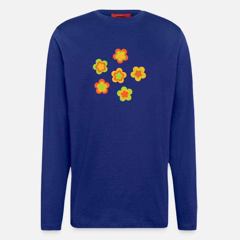 70s Flower Pattern - Longsleeve - made by SPREAD  - Iconic Blue