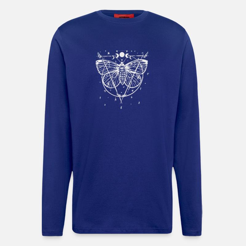 Moth Moon Phases - Langarmshirt - made by SPREAD  - Iconic Blue