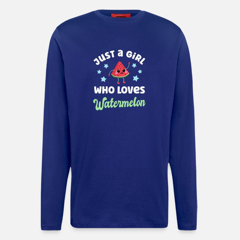 Pastèque Kawaii Melon - Manches longues bio décontracté fabriqué en UE - Iconic Blue
