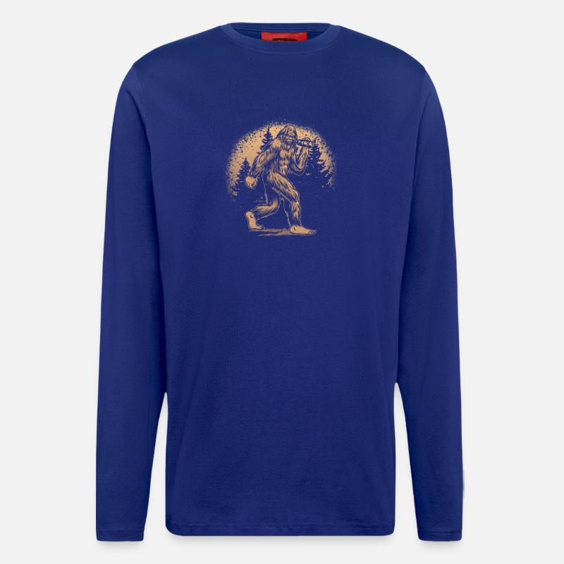 Yeti Forest Silhouette Orange - Longsleeve - made by SPREAD  - Iconic Blue