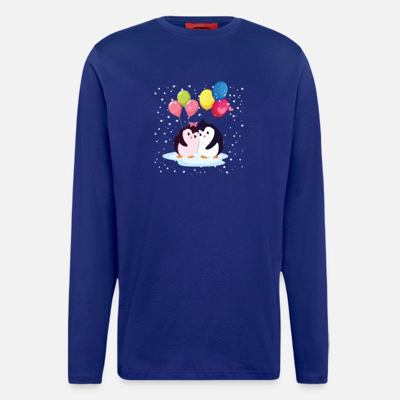 Pinguine mit Luftballons - Langarmshirt - made by SPREAD  - Iconic Blue