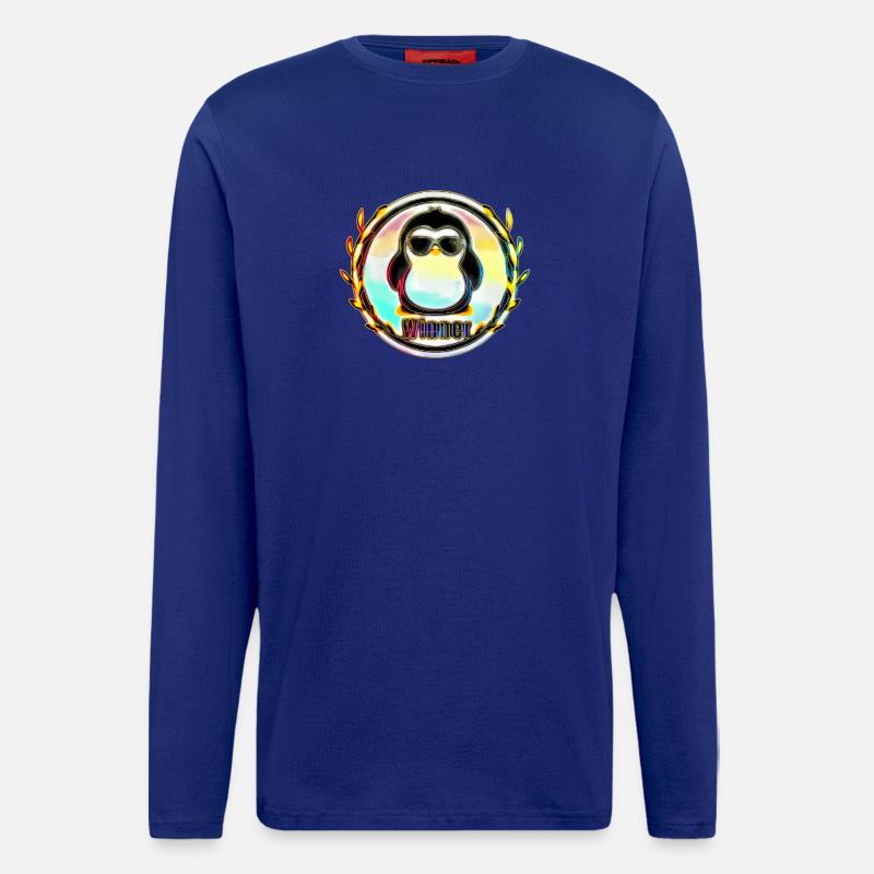 Sieger Pinguin Abzeichen - Langarmshirt - made by SPREAD  - Iconic Blue
