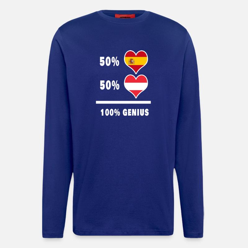 Austria and Spain Genius / gift - Longsleeve - made by SPREAD - Iconic Blue