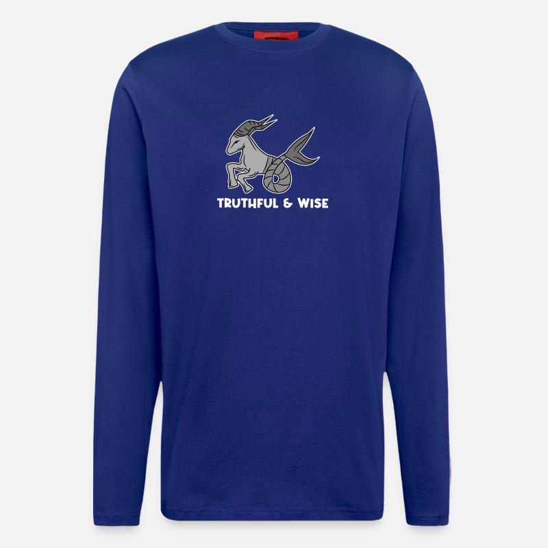 Aberglaube Steinbock Statement Horoskop Tierkreis - Langarmshirt - made by SPREAD - Iconic Blue