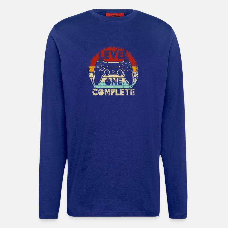 Level One Complete Retro Controller - Langarmshirt - made by SPREAD  - Iconic Blue