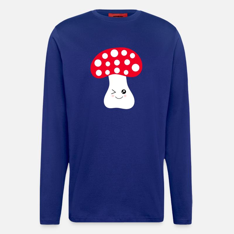 Kawaii, mushroom, toadstool - Longsleeve - made by SPREAD  - Iconic Blue
