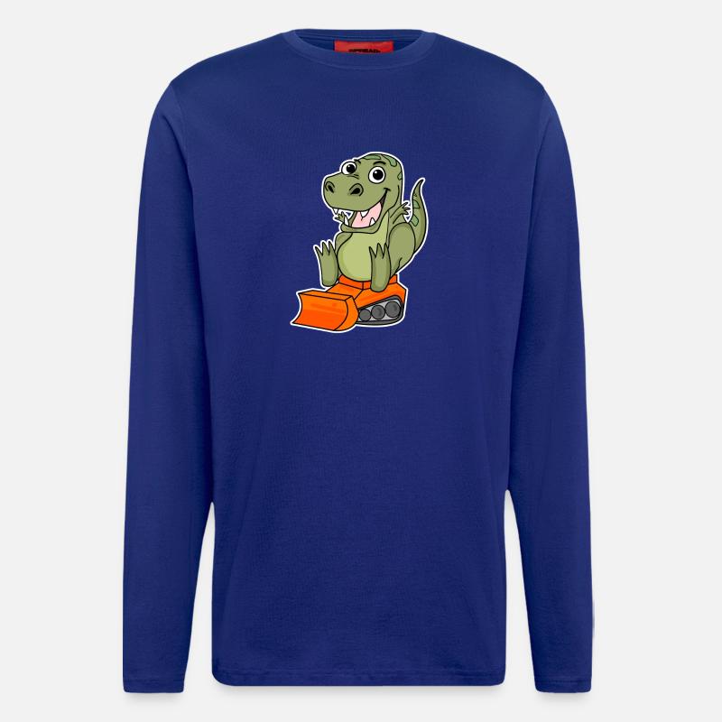 Dino Construction Site Children's Motif - Longsleeve - made by SPREAD  - Iconic Blue