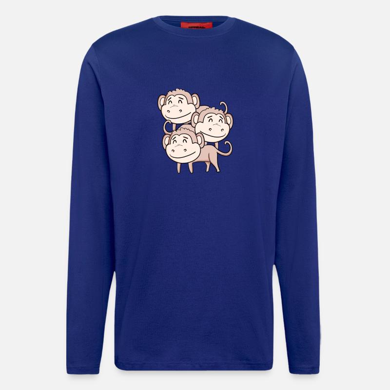 Niedliche Affen - Affe - Langarmshirt - made by SPREAD  - Iconic Blue