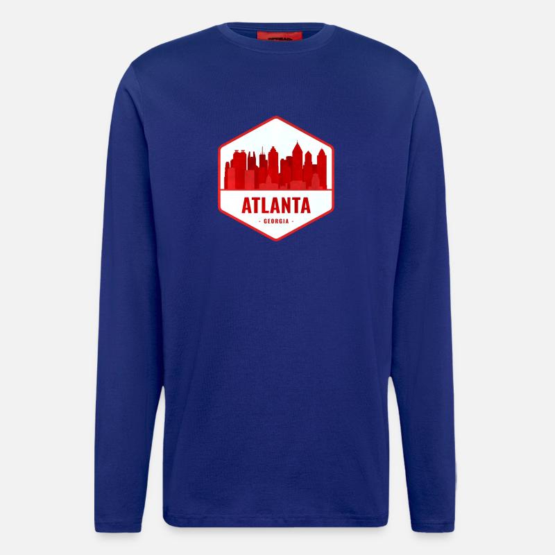 Atlanta Skyline Abzeichen - Langarmshirt - made by SPREAD - Iconic Blue