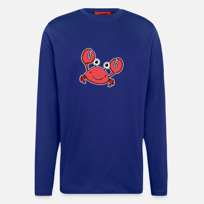 Crabe Moitv - Manches longues bio décontracté fabriqué en UE - Iconic Blue