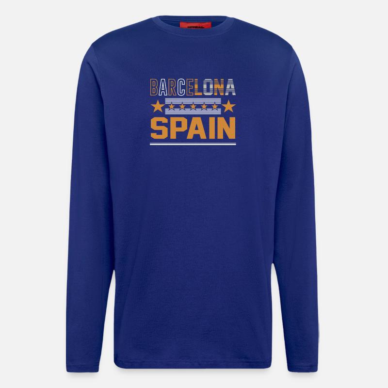 Barcelona Spanien Retro Design - Langarmshirt - made by SPREAD  - Iconic Blue