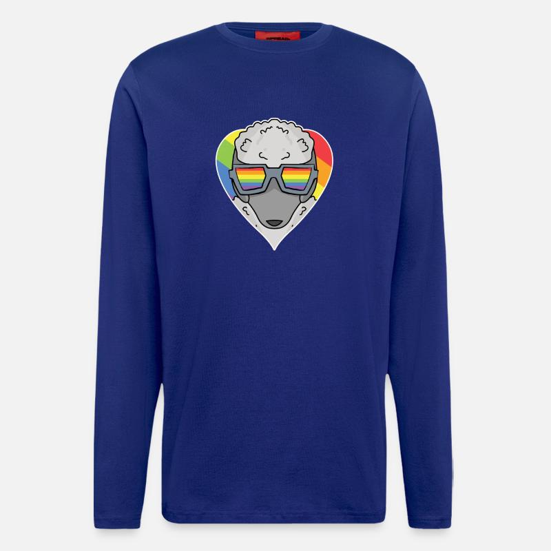 Regenbogen - Hund mit Brille - Pudel - Langarmshirt - made by SPREAD - Iconic Blue