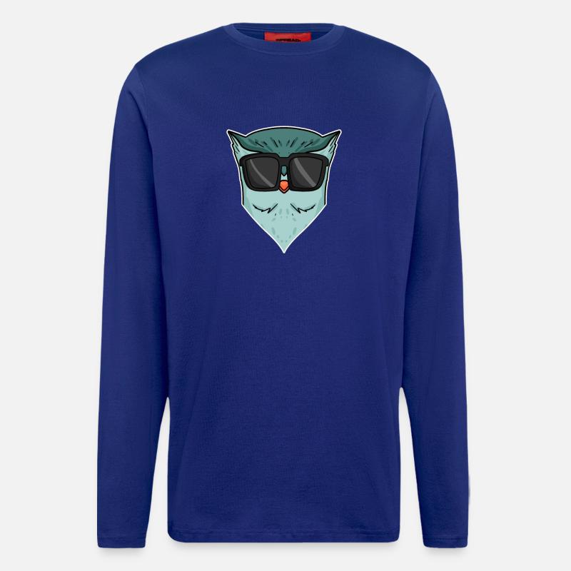 Eule mit Sonnenbrille - Langarmshirt - made by SPREAD  - Iconic Blue