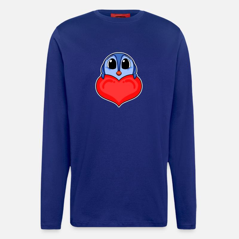 Pinguin mit Herz - Liebe Romantisch - Langarmshirt - made by SPREAD - Iconic Blue