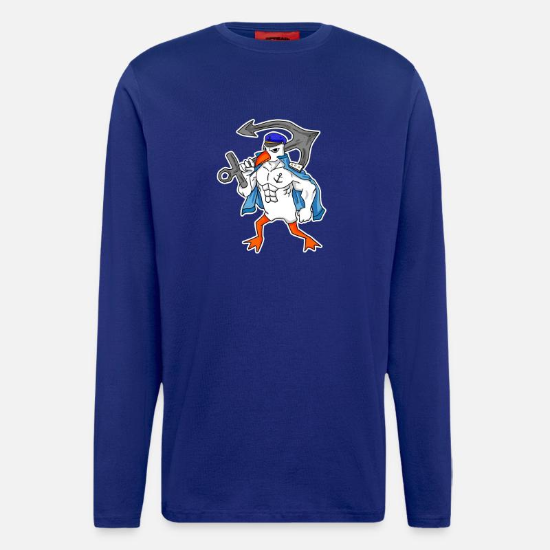 Nordsee Möwe mit Anker - Langarmshirt - made by SPREAD - Iconic Blue
