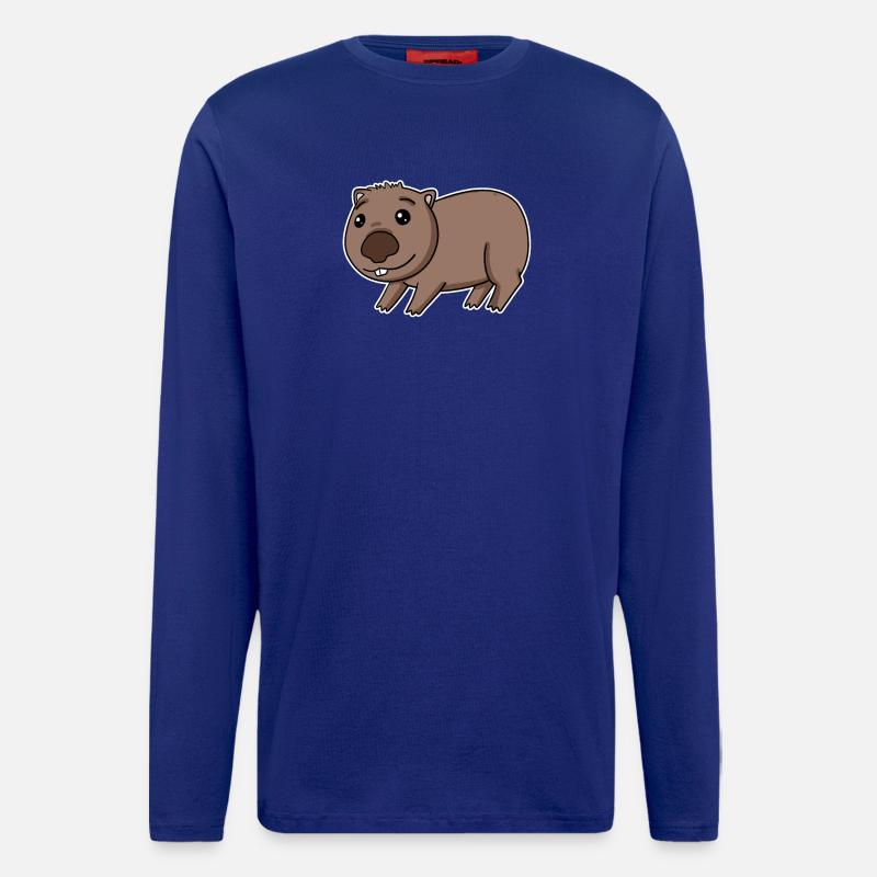 Wombat Motiv Beuteltier - Langarmshirt - made by SPREAD - Iconic Blue