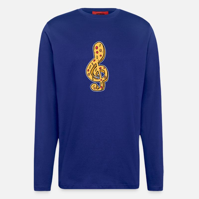 Musik Musiknote Pizza - Langarmshirt - made by SPREAD  - Iconic Blue