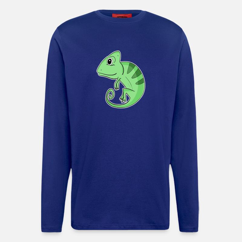 Caméléons Caméléon - Manches longues bio décontracté fabriqué en UE - Iconic Blue