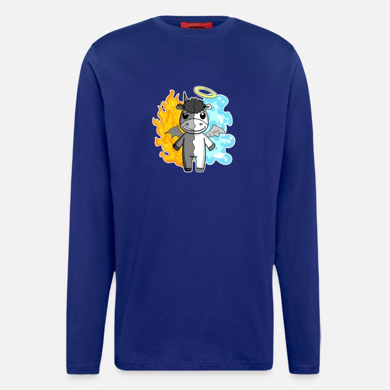 Cow - Angel and Devil - Longsleeve - made by SPREAD - Iconic Blue