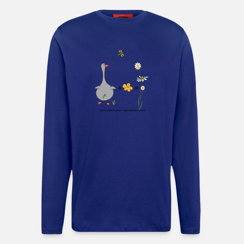 Gans und Blümchen gleich Gänseblümchen - Langarmshirt - made by SPREAD  - Iconic Blue