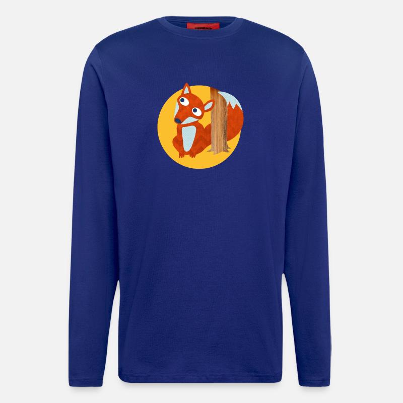 Fuchs Baumstamm Wald Kinderzimmer Comic Tierliebe - Langarmshirt - made by SPREAD - Iconic Blue