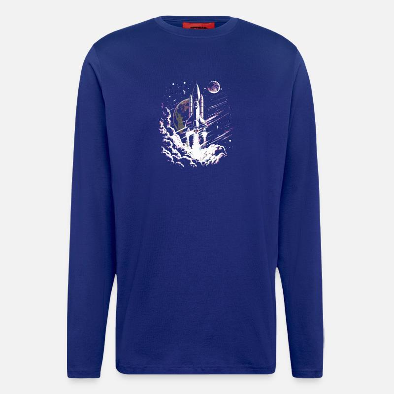 Rakete beim Start - Langarmshirt - made by SPREAD  - Iconic Blue