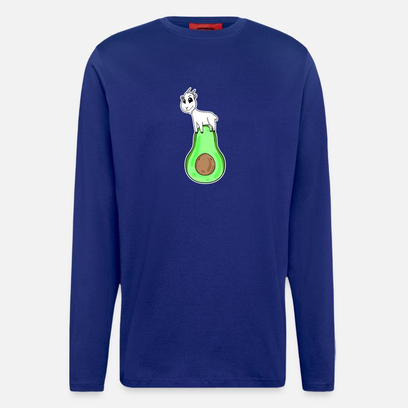 Ziegenbock auf Avocado - Langarmshirt - made by SPREAD - Iconic Blue