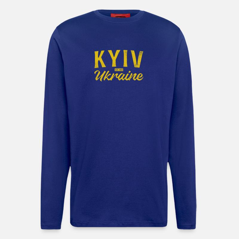 Kyiv Ukraine Gold Script Logo - Langarmshirt - made by SPREAD  - Iconic Blue